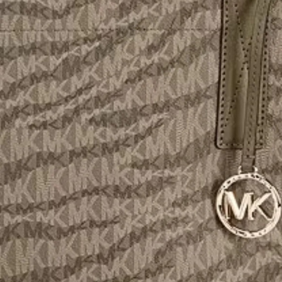 Michael Kors Black Signature Print Crossgrain  Multi Compartment Bag Purse - Picture 2 of 11